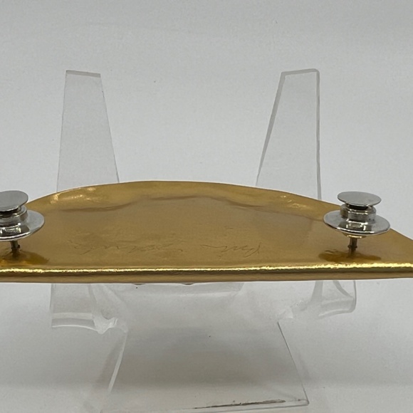 Vintage Beth Schwartz Golden Dumpling/Pierogi/Knish/Taco/Empanada Pin/Brooch - Picture 3 of 16